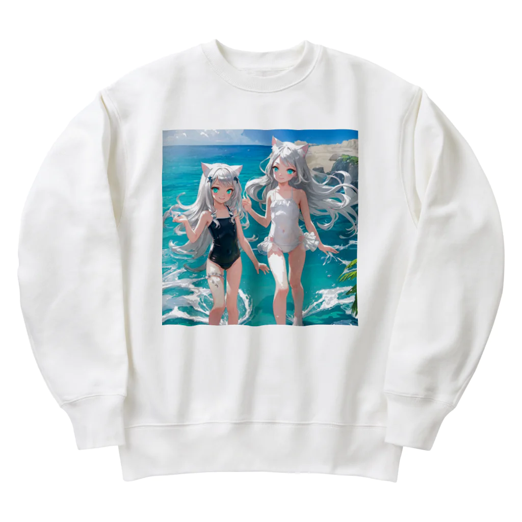 ねむねこのお店の猫耳少女00022 Heavyweight Crew Neck Sweatshirt