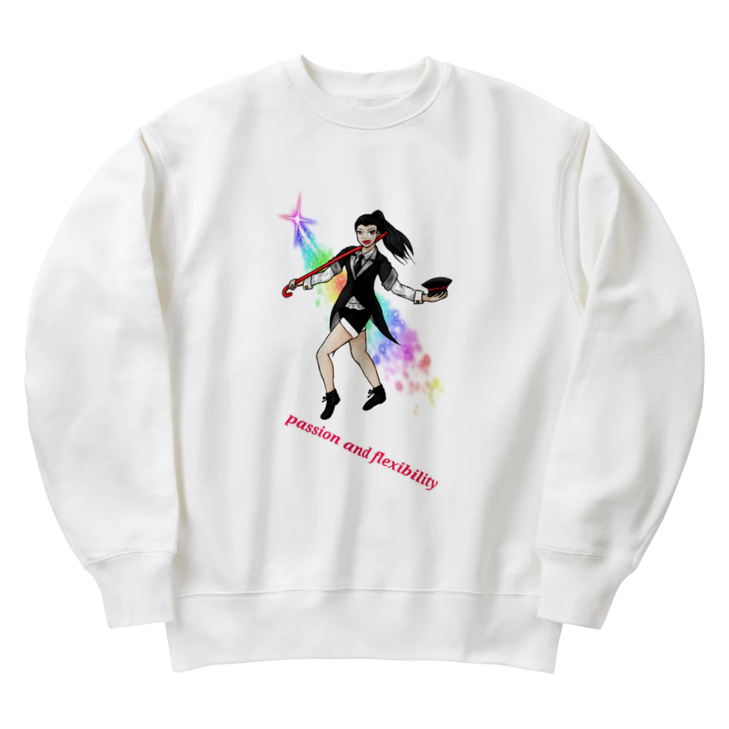 Lily bird（リリーバード）のフルカラー ジャズダンサー 光と英字ロゴ Heavyweight Crew Neck Sweatshirt