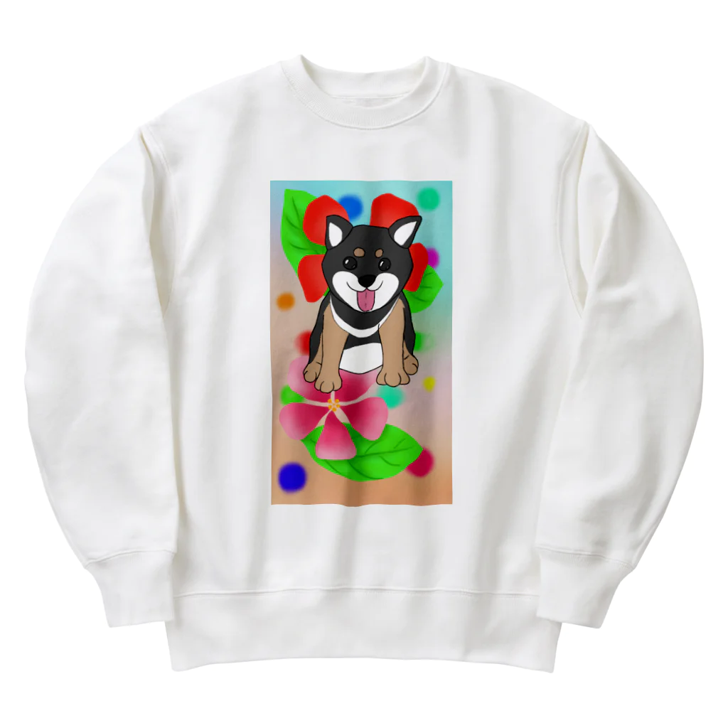 Lily bird（リリーバード）の花と黒柴ちゃんⅡ Heavyweight Crew Neck Sweatshirt