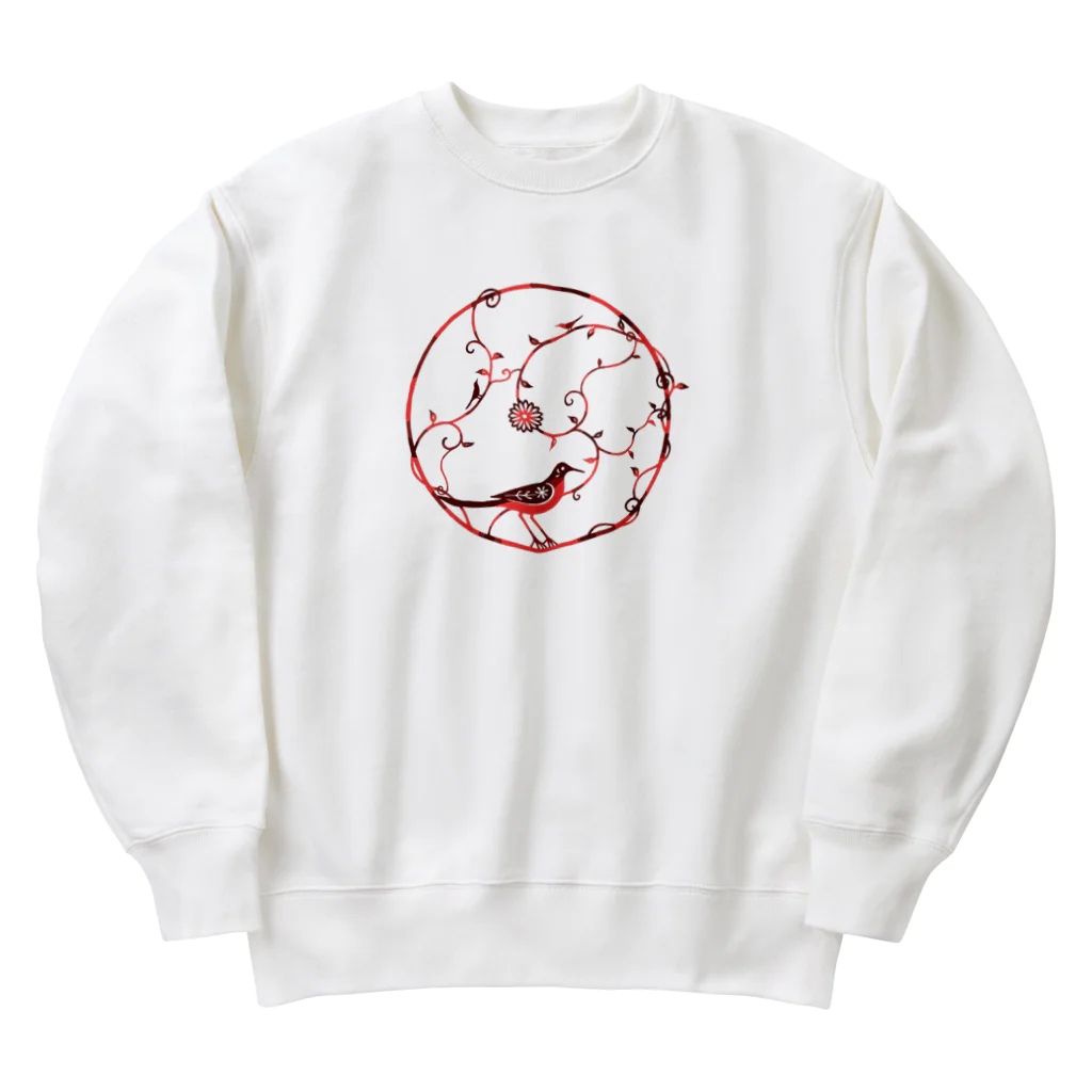 ツバメ堂の赤い鳥 Heavyweight Crew Neck Sweatshirt