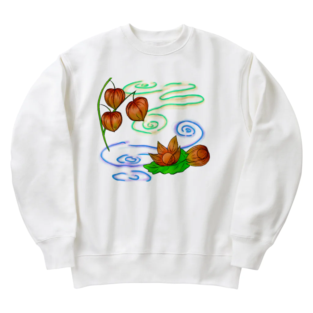 Lily bird（リリーバード）の枝つきホオズキ 水紋（和柄）その2 Heavyweight Crew Neck Sweatshirt