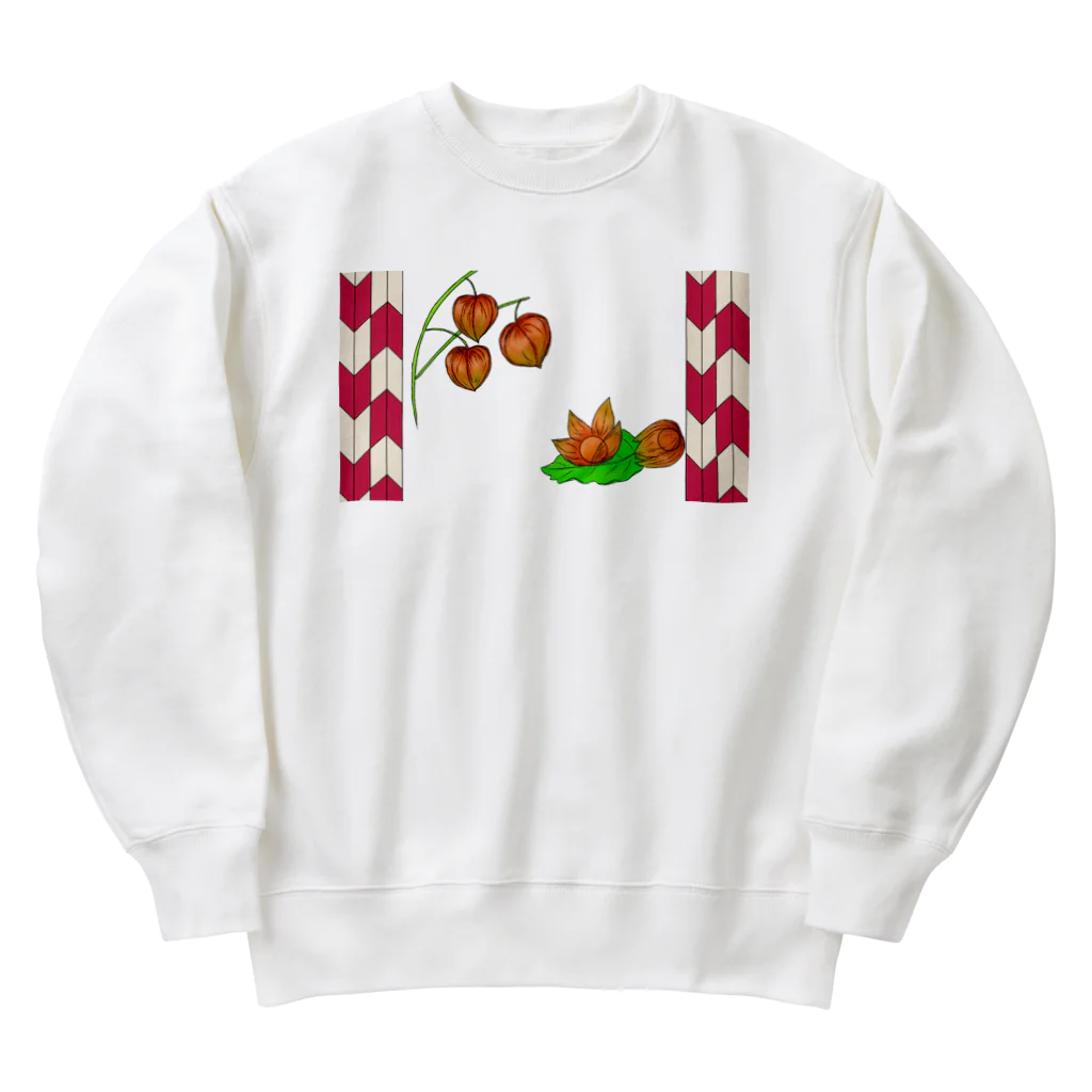 Lily bird（リリーバード）の矢がすりフレーム 枝つきホオズキ Heavyweight Crew Neck Sweatshirt