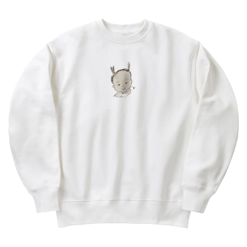 R/Rの娘の似顔絵 Heavyweight Crew Neck Sweatshirt