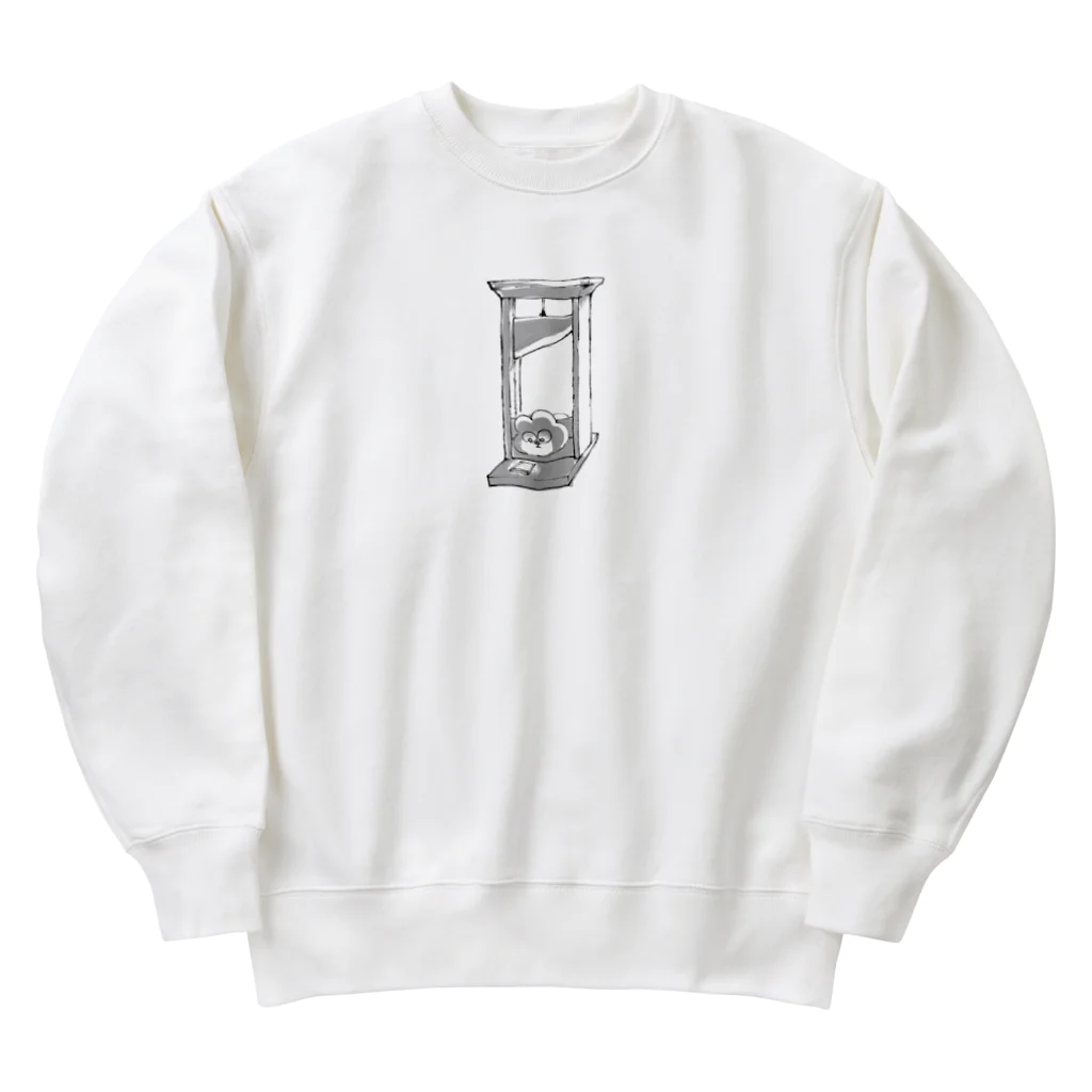 ぽんぽこファームのギロチン台からツイートをするいぬ Heavyweight Crew Neck Sweatshirt