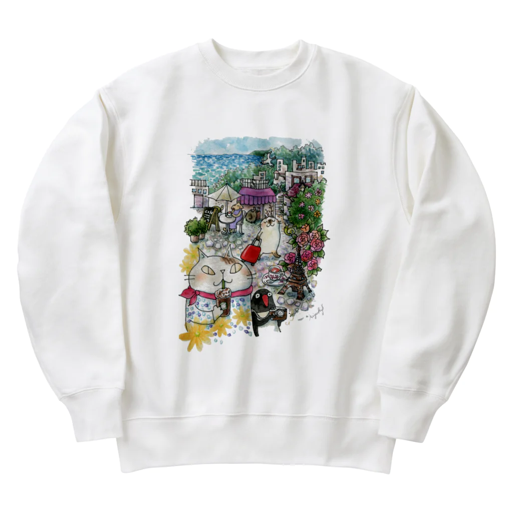 吉沢深雪の猫とペンギンと旅気分 Heavyweight Crew Neck Sweatshirt