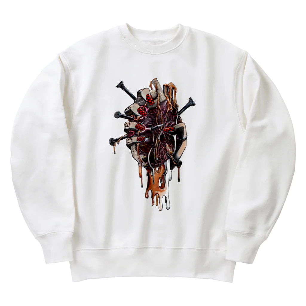 月が輝くこんな夜にのハートは釘付け Heavyweight Crew Neck Sweatshirt