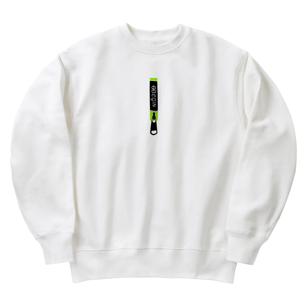 [0~Begin]の[0~Begin]ファスナーロゴプリント Heavyweight Crew Neck Sweatshirt