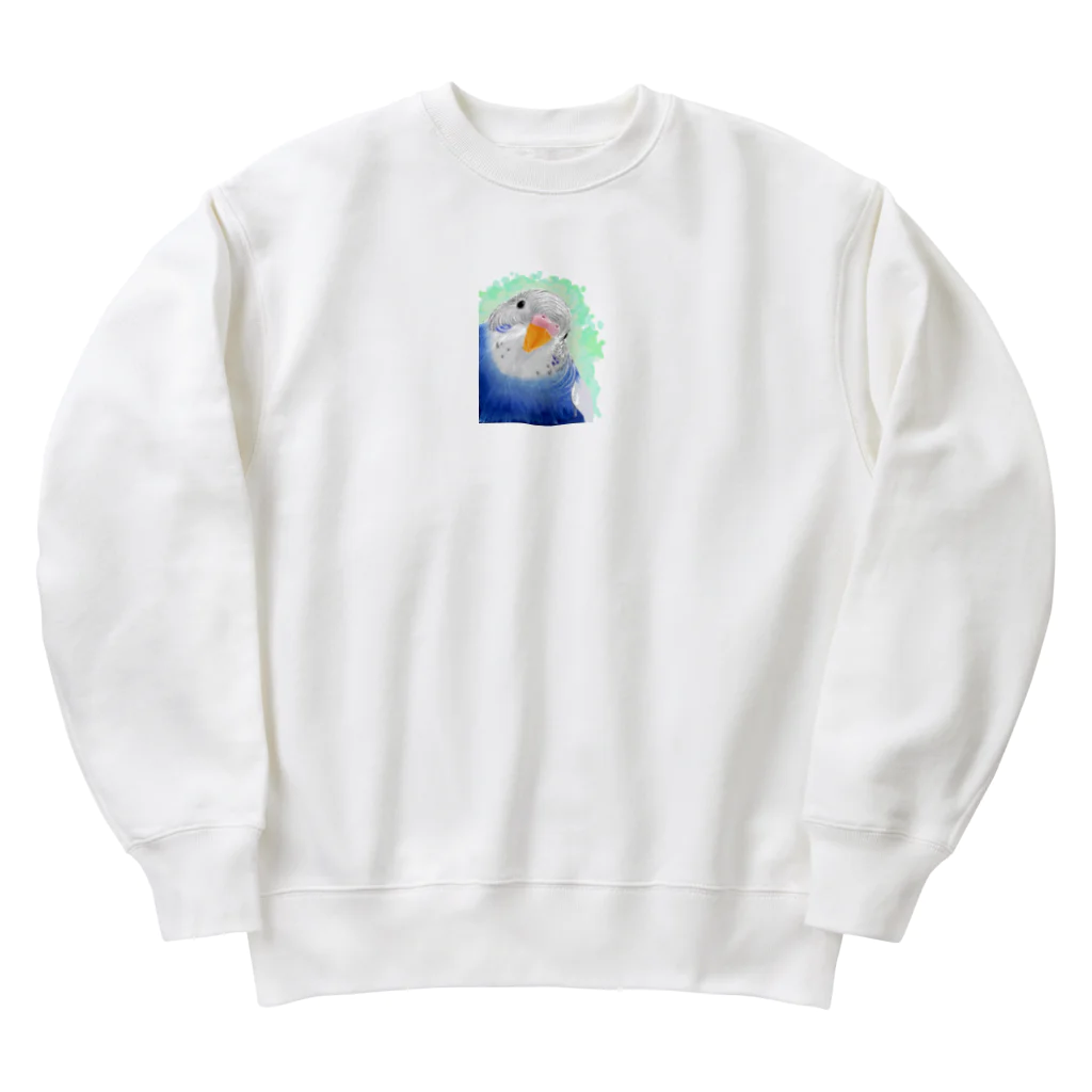 まめるりはことりのセキセイインコ　オパーリン大【まめるりはことり】 Heavyweight Crew Neck Sweatshirt