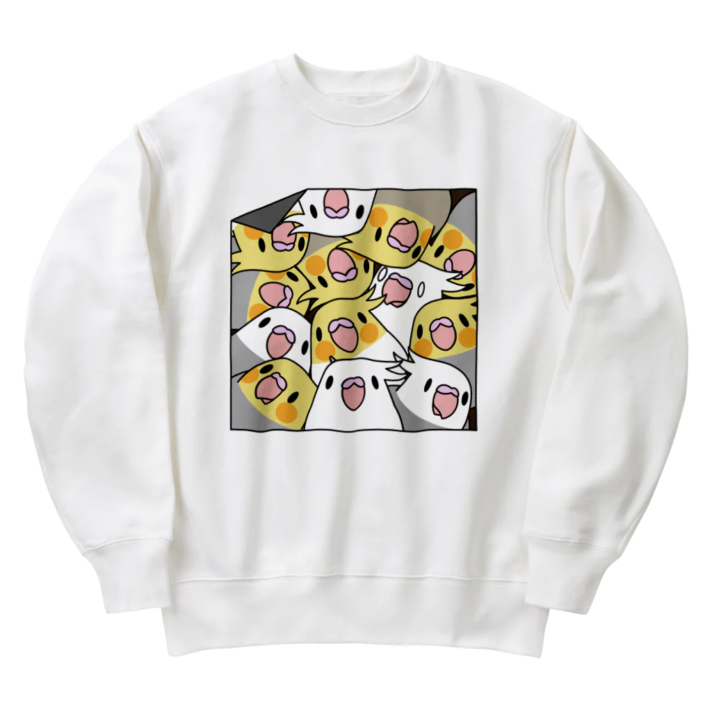 まめるりはことりの三密です！むちむちオカメインコさん【まめるりはことり】 Heavyweight Crew Neck Sweatshirt