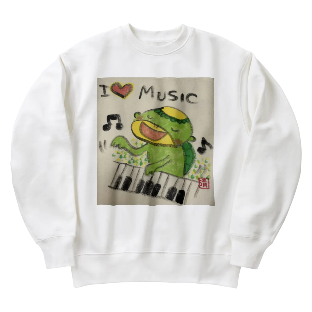 KIYOKA88WONDERLANDのピアノかっぱくん Piano Kappa-kun Heavyweight Crew Neck Sweatshirt