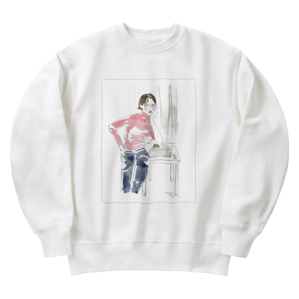 Yuriko OyamaのPink Knit woman Heavyweight Crew Neck Sweatshirt