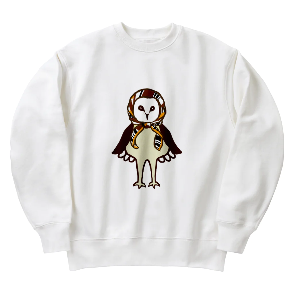 amyu-k フクロウセンターのマチコ巻きメンフクロウ Heavyweight Crew Neck Sweatshirt