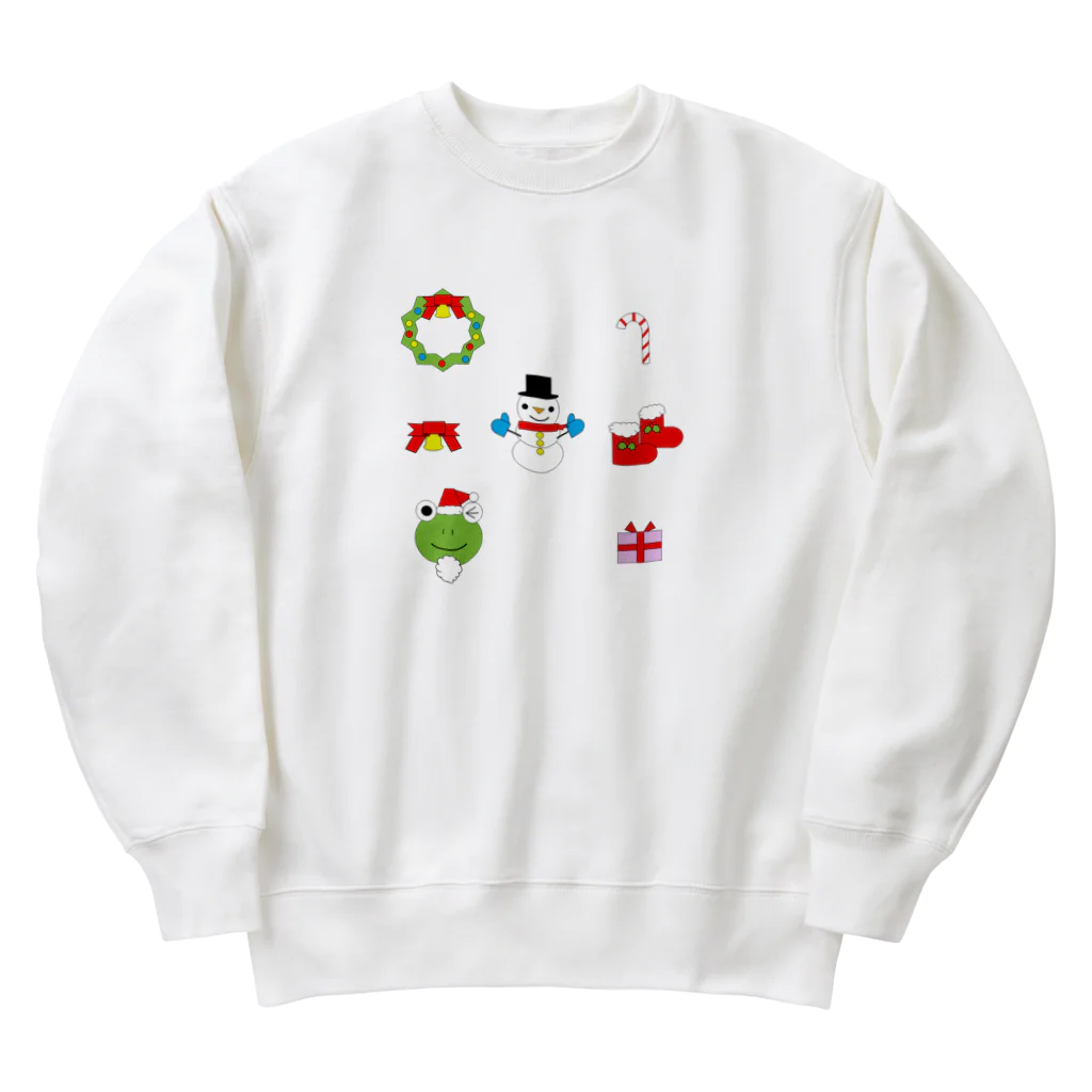 🐸かえるさんと仲間たち🐸のかえるさんのクリスマスB Heavyweight Crew Neck Sweatshirt