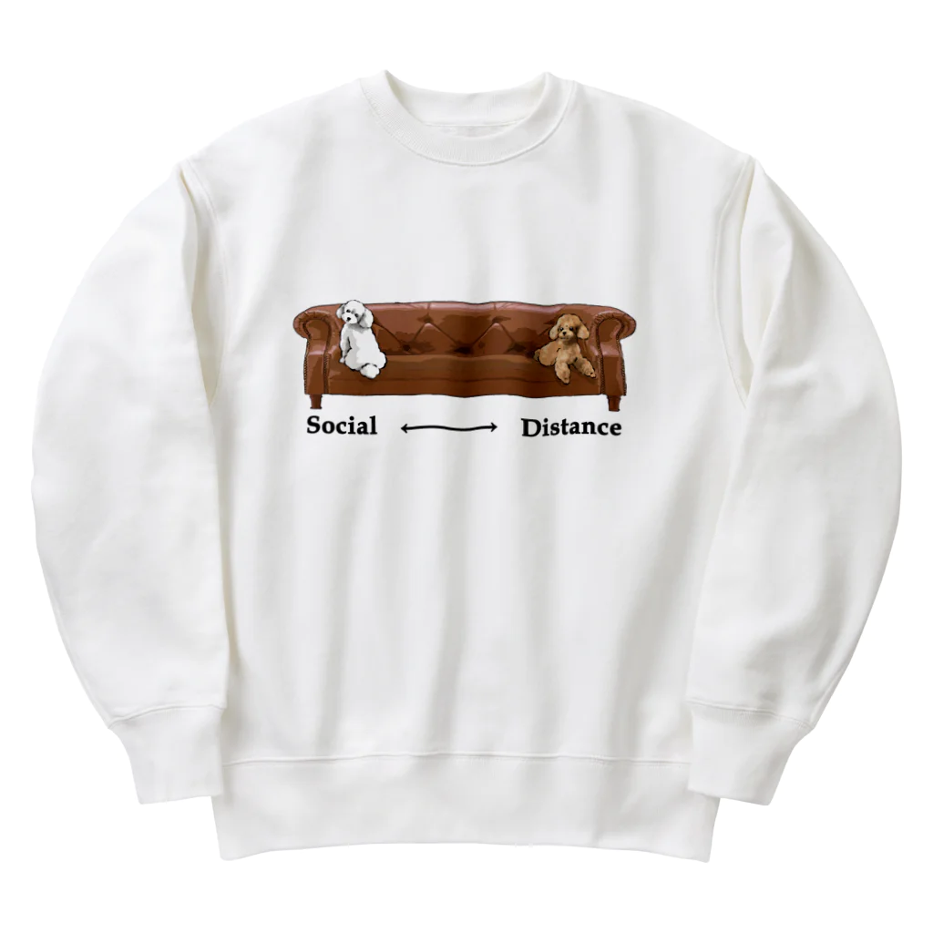 犬グッズの店しえるぶるーのソーシャルディスタンス　プードル Heavyweight Crew Neck Sweatshirt