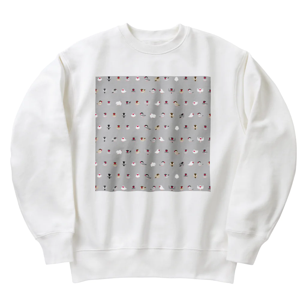 まめるりはことりのちみまめ文鳥ちゃん【まめるりはことり】 Heavyweight Crew Neck Sweatshirt