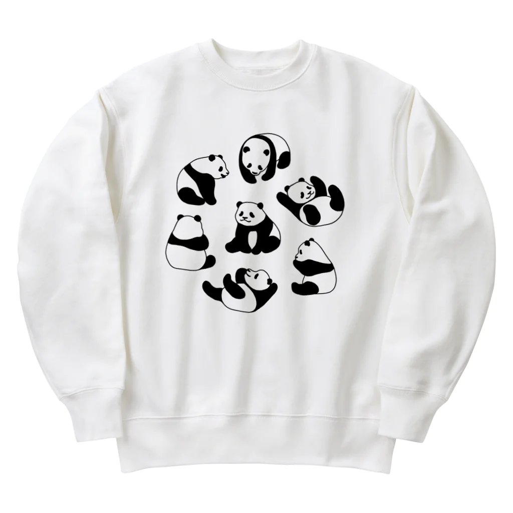 chippokeのころころパンダ（線あり） Heavyweight Crew Neck Sweatshirt