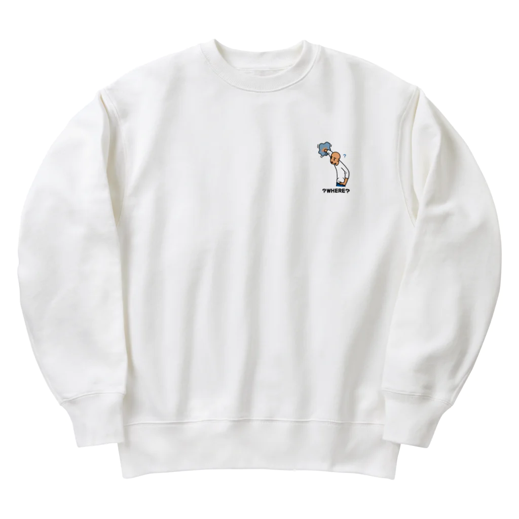 38　サンパチのどこメガネTシャツシリーズ　ブルー Heavyweight Crew Neck Sweatshirt