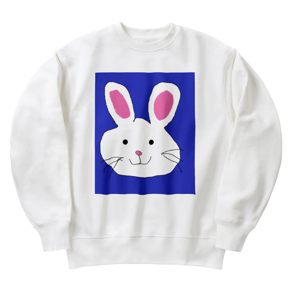 でおきしりぼ子の実験室のてがきうさぎ Heavyweight Crew Neck Sweatshirt