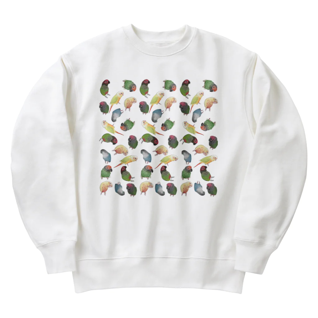 まめるりはことりのたっぷりウロコインコちゃん【まめるりはことり】 Heavyweight Crew Neck Sweatshirt