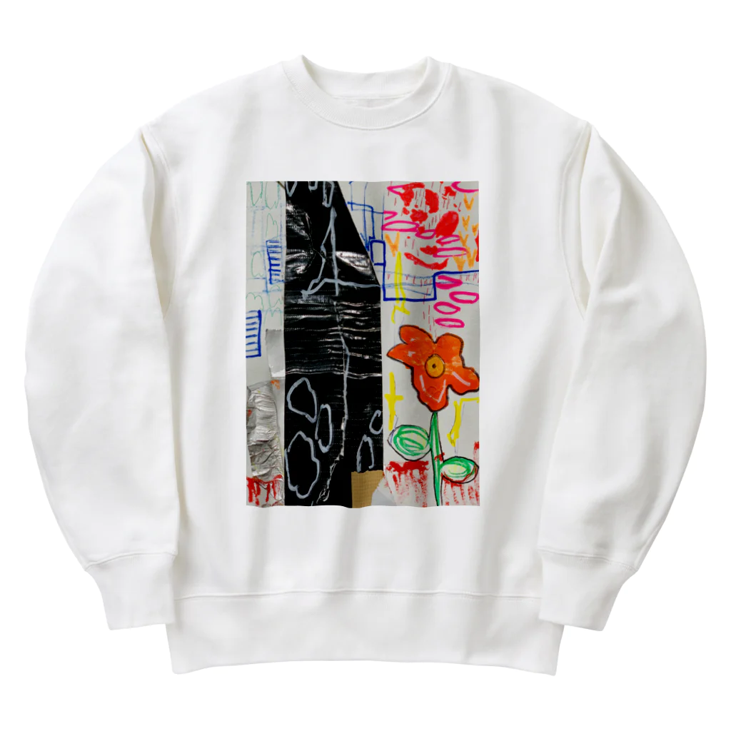 ヒラモトユミエのdrawing「おはな」 Heavyweight Crew Neck Sweatshirt