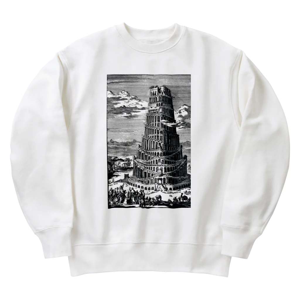 PALA's SHOP　cool、シュール、古風、和風、のバベルの塔 Heavyweight Crew Neck Sweatshirt