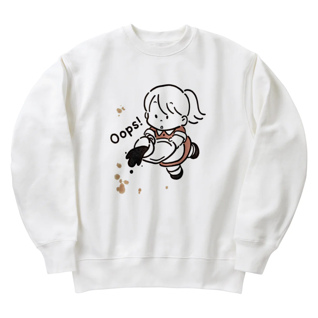 ともけーのコーヒーこぼしてもOKな白スウェット Heavyweight Crew Neck Sweatshirt