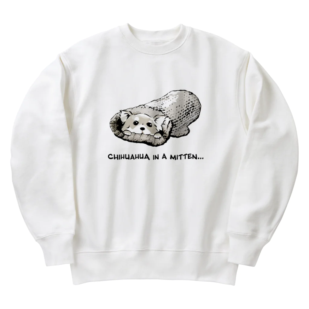 犬グッズの店しえるぶるーのミトンに入ったチワワ(クリーム) Heavyweight Crew Neck Sweatshirt