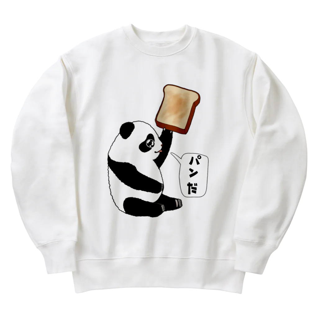 LalaHangeulの「パンだ」とつぶやく子パンダ Heavyweight Crew Neck Sweatshirt