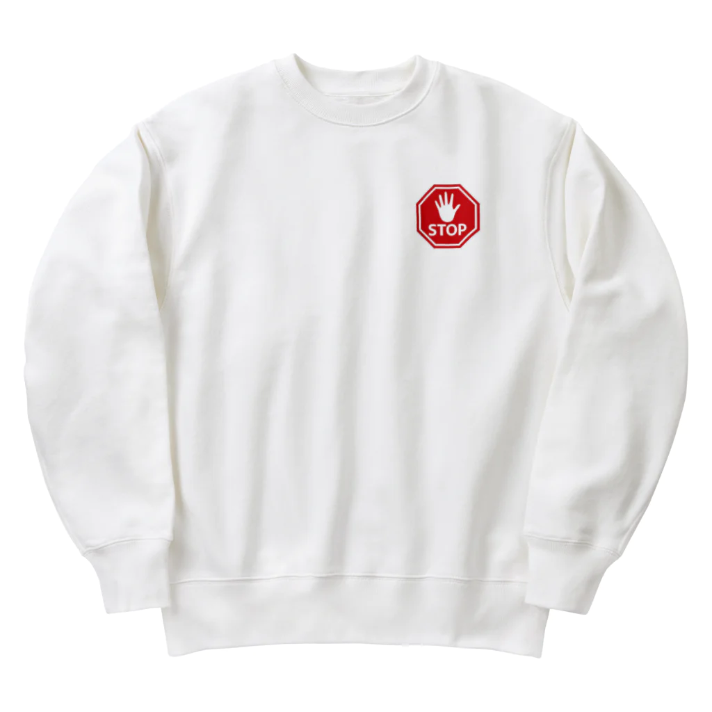 息子の好きな物シリーズの道路標識 Heavyweight Crew Neck Sweatshirt