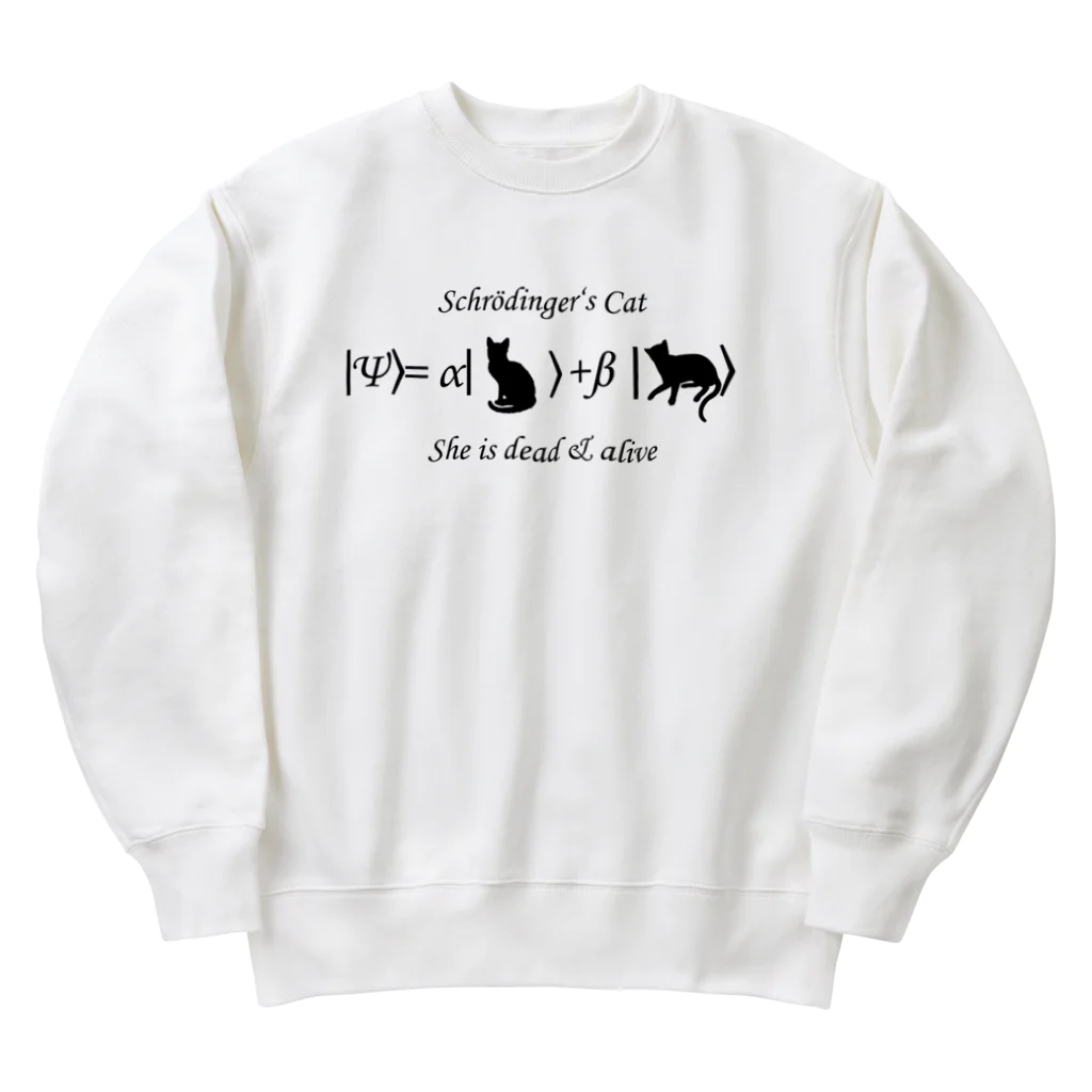 Silvervine Psychedeliqueのシュレーディンガーの猫（黒字） Heavyweight Crew Neck Sweatshirt