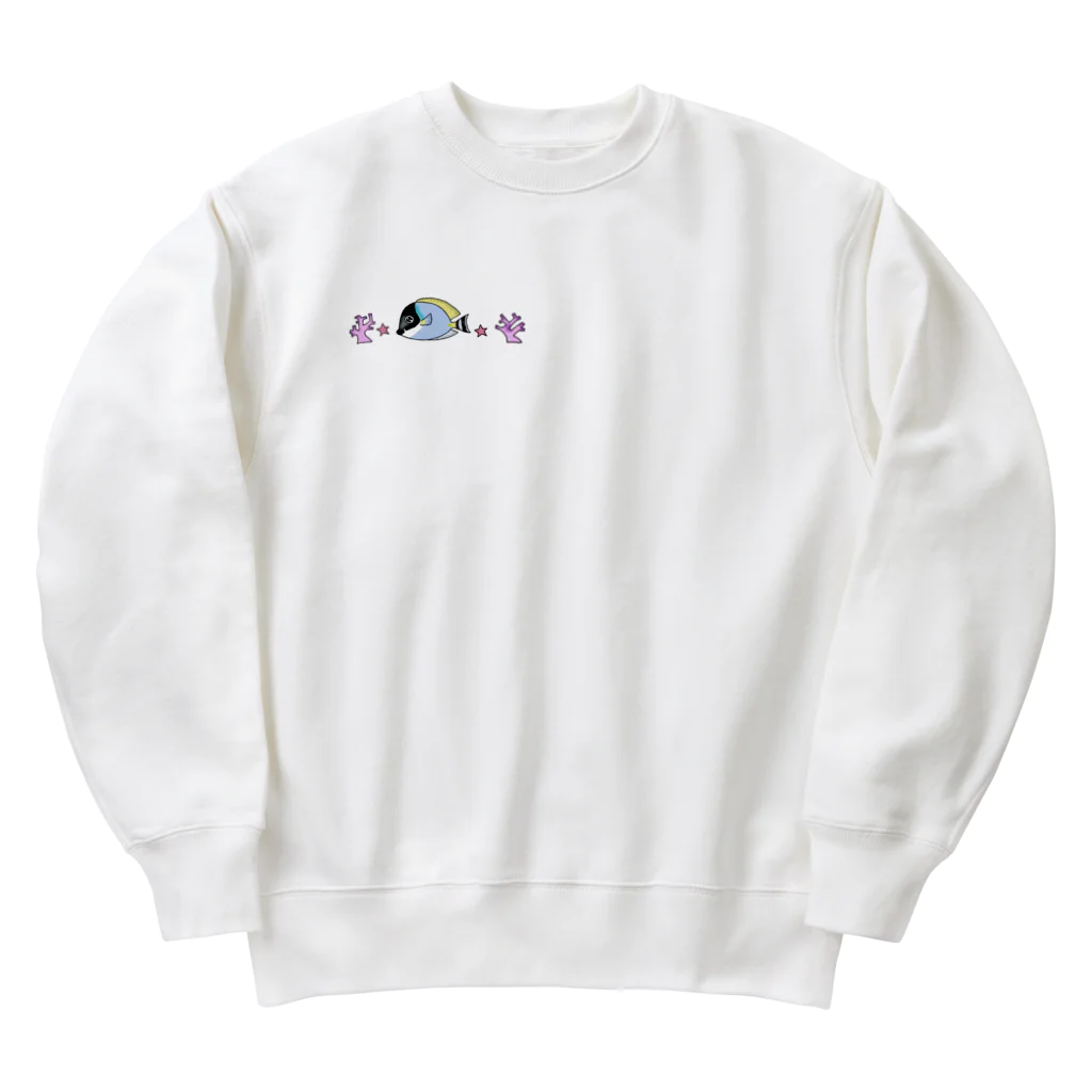 栗坊屋のパウダーブルーが泳ぐ海 Heavyweight Crew Neck Sweatshirt