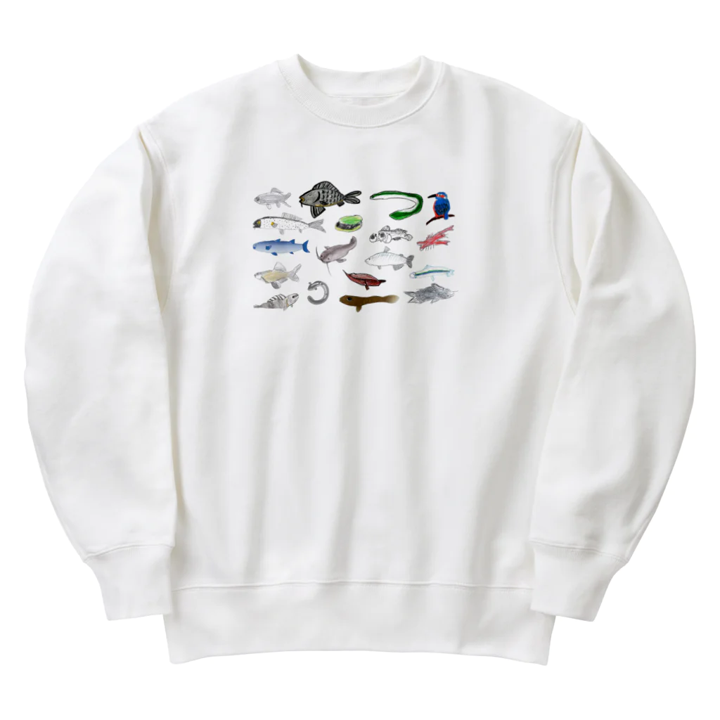 kasumigauraACのみんなで描いた霞ヶ浦の生き物 Heavyweight Crew Neck Sweatshirt