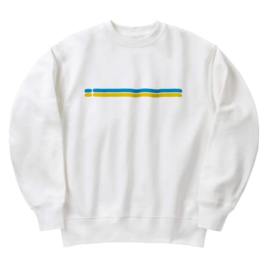 サトオのブルー・イエロー　オーバルライン　ウクライナイメージ Heavyweight Crew Neck Sweatshirt