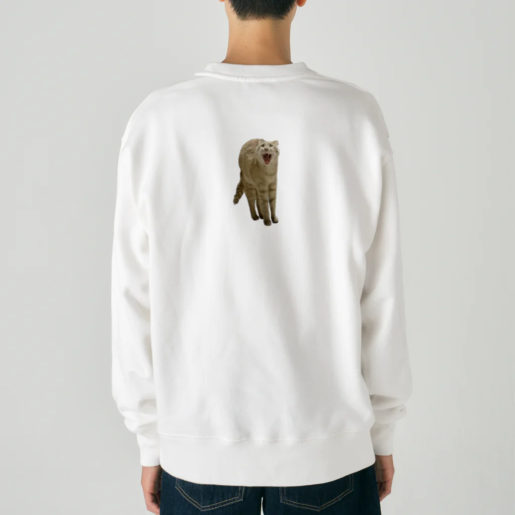 茶トラねこずの伸びるシロ Heavyweight Crew Neck Sweatshirt