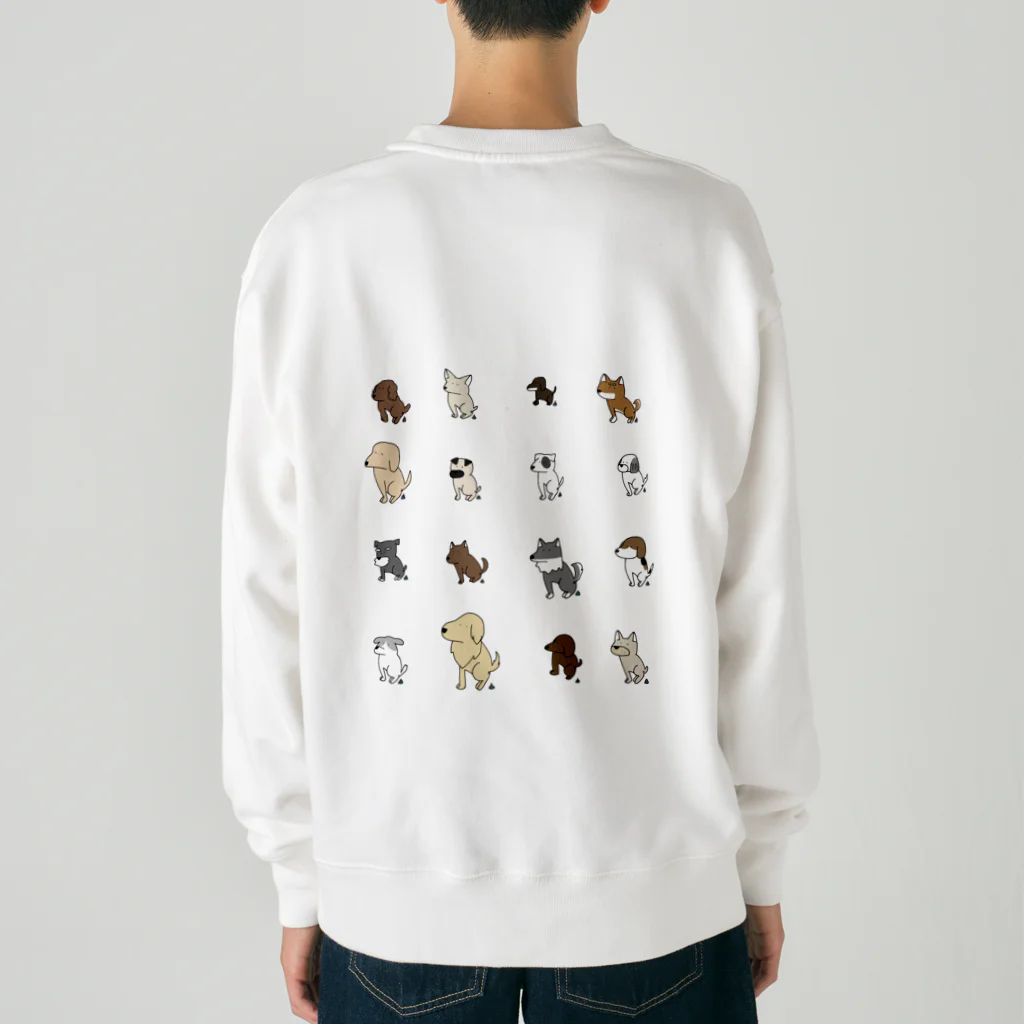 すしマウンテンのにじいろうんちをするいろんなわんこ Heavyweight Crew Neck Sweatshirt