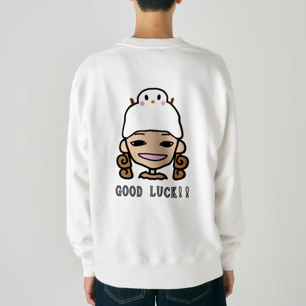 HappybirthdayのGOOD LUCK!! ゆきちゃん  Heavyweight Crew Neck Sweatshirt