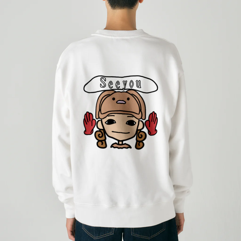 Happybirthdayのウサギ帽子のキャロちゃん Heavyweight Crew Neck Sweatshirt