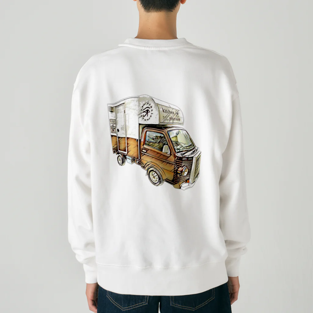 キッチンファラオのキッチンカー風デザイン Heavyweight Crew Neck Sweatshirt