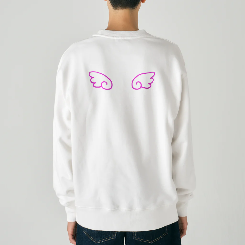 はぬの天使の羽（濃いピンク） Heavyweight Crew Neck Sweatshirt