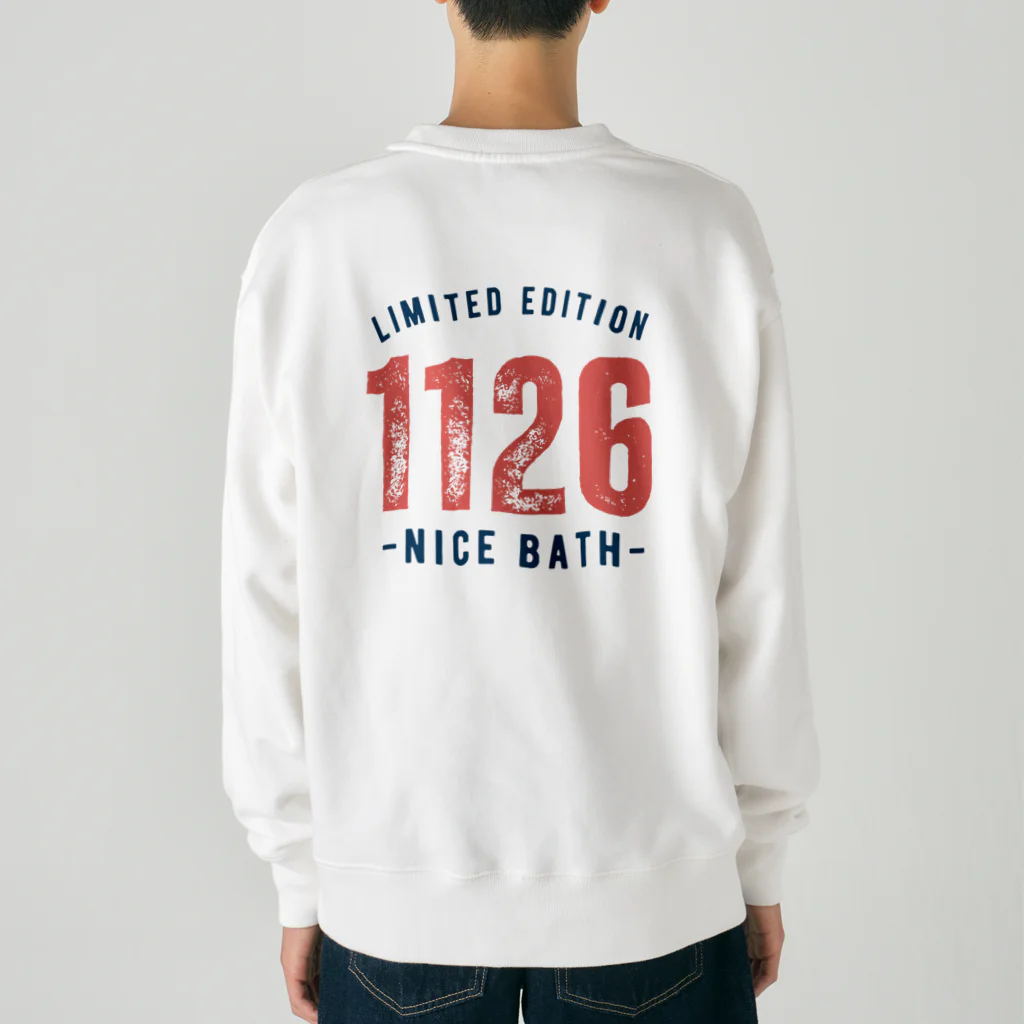 温泉グッズ@ブーさんとキリンの生活のNICE BATH（両面） Heavyweight Crew Neck Sweatshirt