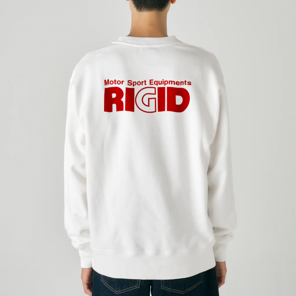 リジット・モータースポーツのRIGID透過ロゴ赤 Heavyweight Crew Neck Sweatshirt