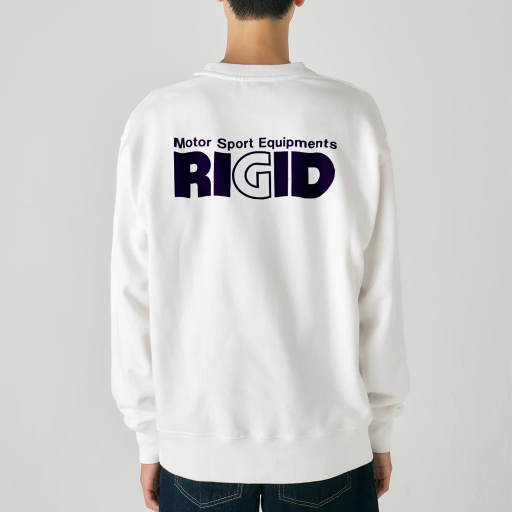 リジット・モータースポーツのRIGID透過ロゴ紺 Heavyweight Crew Neck Sweatshirt