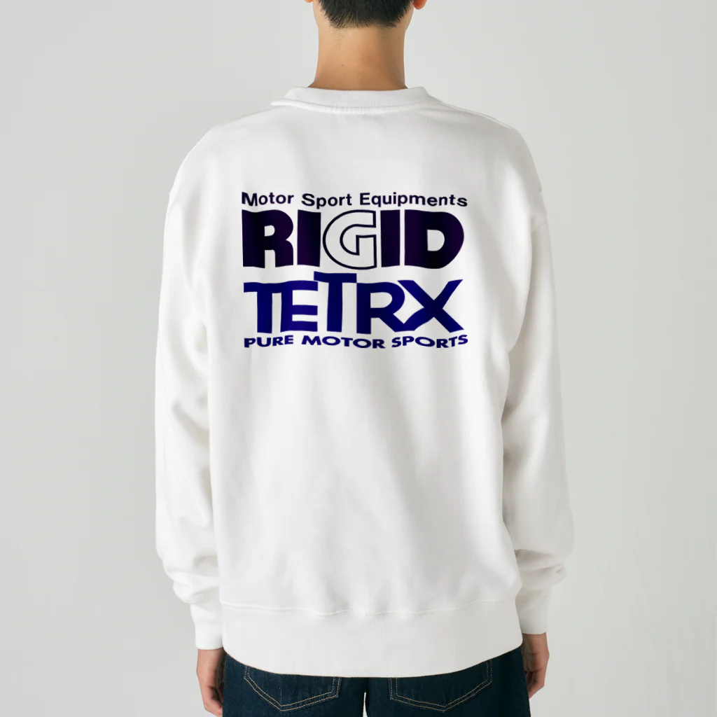 リジット・モータースポーツのRIGID-TETRX透過ロゴ紺 Heavyweight Crew Neck Sweatshirt