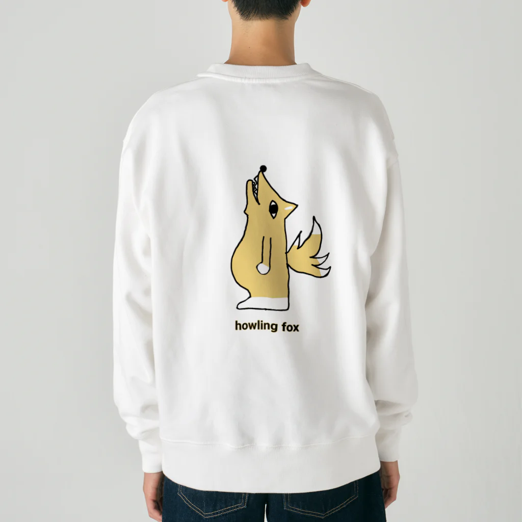 吠える動物の吠えるキツネ Heavyweight Crew Neck Sweatshirt