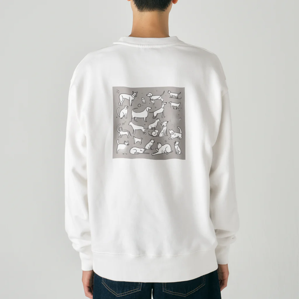 genesis_the_endの犬猫の出会い Heavyweight Crew Neck Sweatshirt