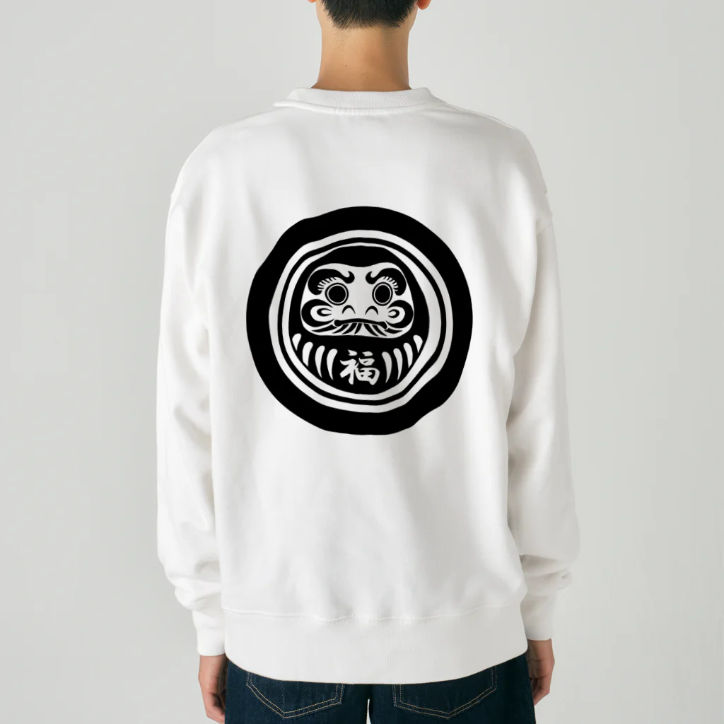 縁起物屋のだるま Heavyweight Crew Neck Sweatshirt