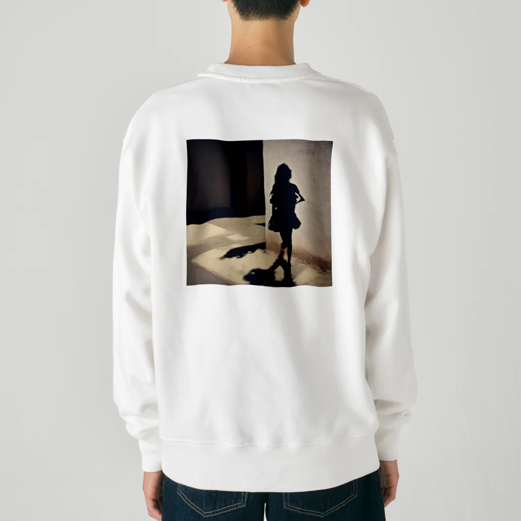 てんてんの綺麗な女性の影グッズ Heavyweight Crew Neck Sweatshirt