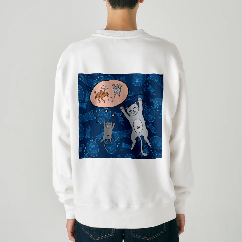 あちゃ坊のお店のベロベロねこ　おひるね Heavyweight Crew Neck Sweatshirt