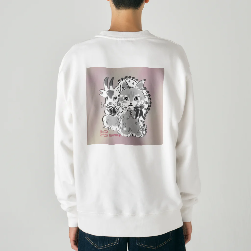 猫のきぬくんのお店の干支EMMA Heavyweight Crew Neck Sweatshirt