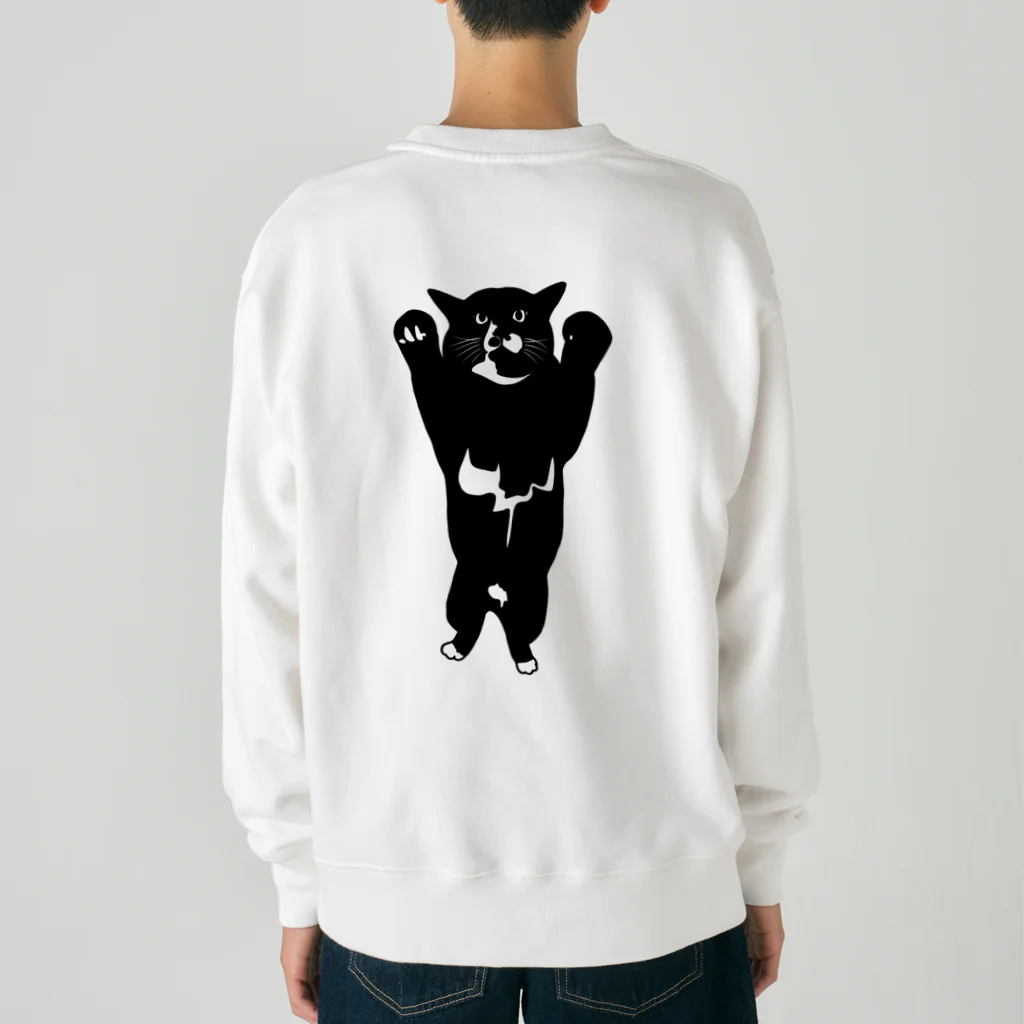 犬猫サロンぷらすのツキノワネコ Heavyweight Crew Neck Sweatshirt